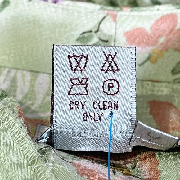 Adrianna Papell 100% Silk Jacket Short Sleeve Green Floral Buttons Front Lining - Picture 11 of 12